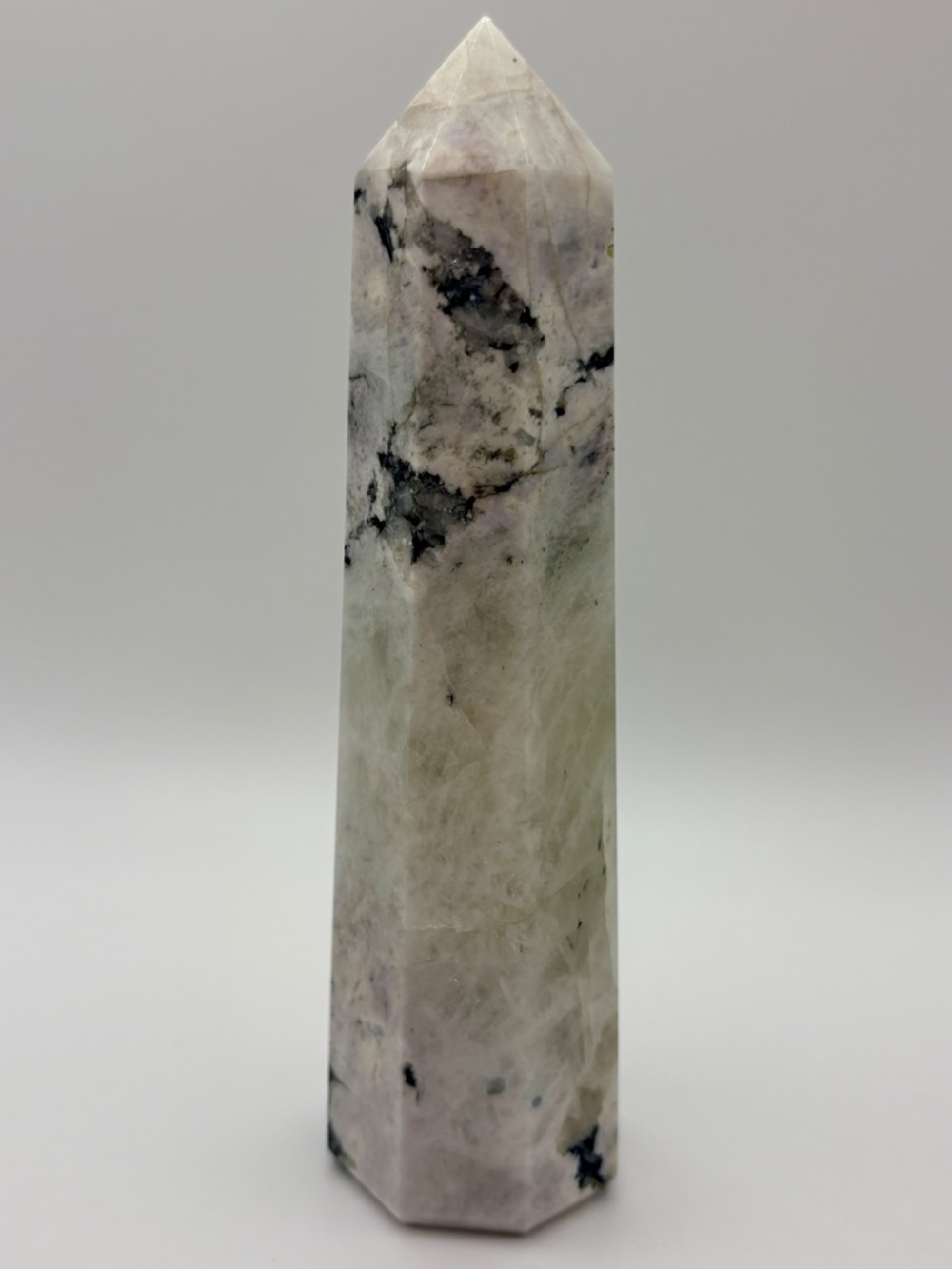 Tourmalinated Quartz Tower Black Tourmaline Crystal Point 333g Decor